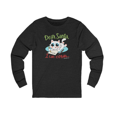 Santa, I Can Explain Jersey Long Sleeve Cat Tee