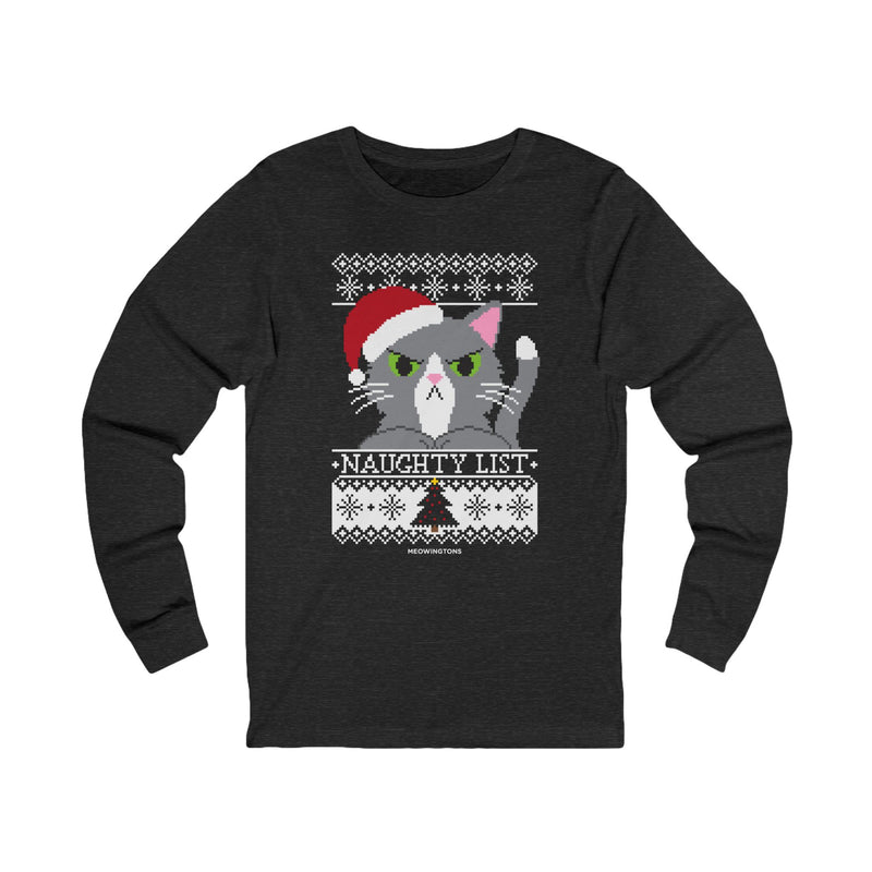 Naughty List Jersey Long Sleeve Cat Tee