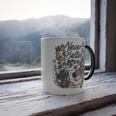 Never Better Color Changing Halloween Cat Mug