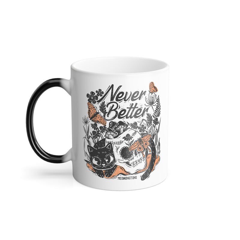 Never Better Color Changing Halloween Cat Mug