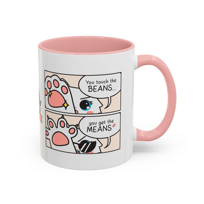 Touch the Beans & Get the Means Comic Coffee Mug