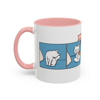 Cat Grooming Comic Coffee Mug