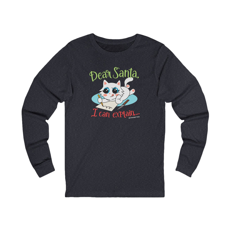 Santa, I Can Explain Jersey Long Sleeve Cat Tee