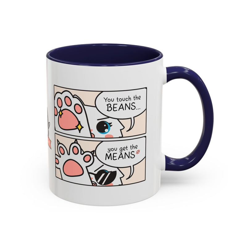 Touch the Beans & Get the Means Comic Coffee Mug