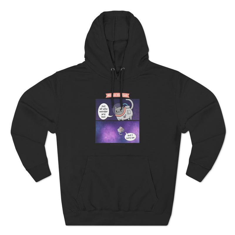 Not All Who Wander Cat Comic Hoodie