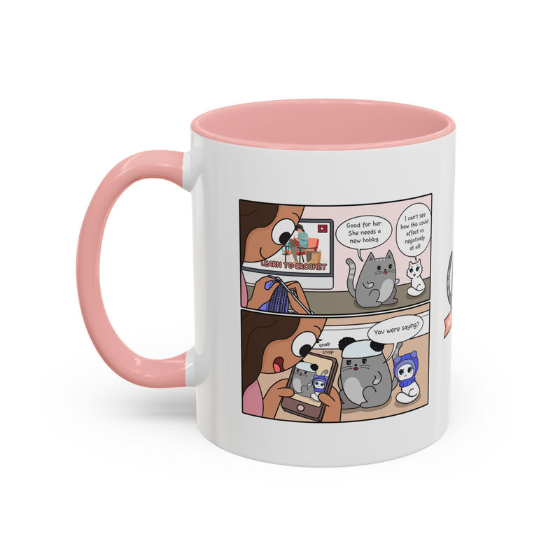 Cat Crochet Comic Coffee Mug