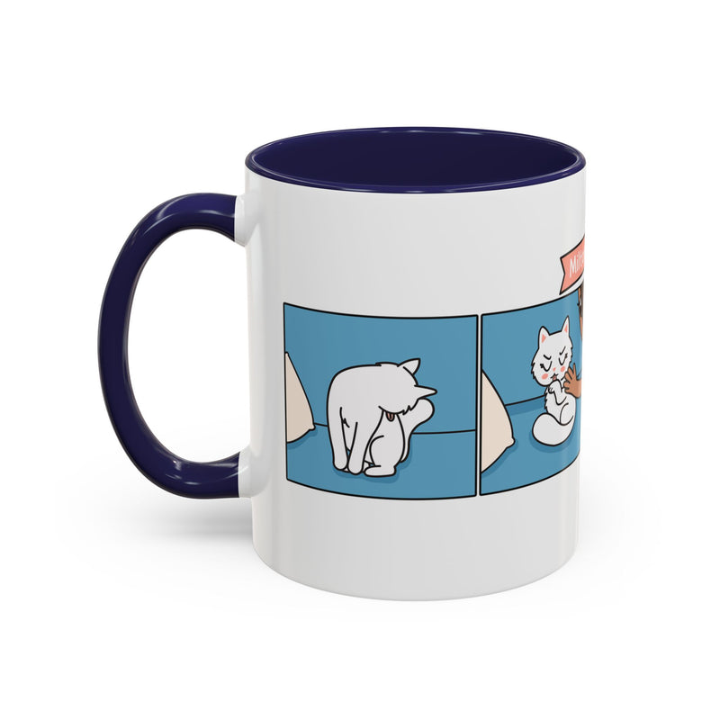 Cat Grooming Comic Coffee Mug