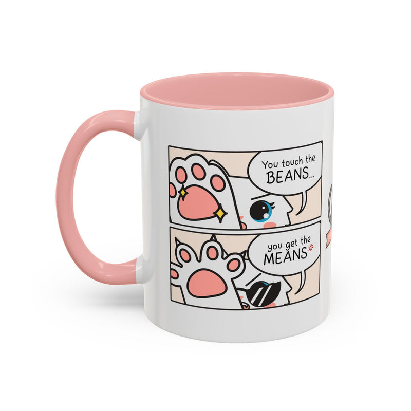 Touch the Beans & Get the Means Comic Coffee Mug