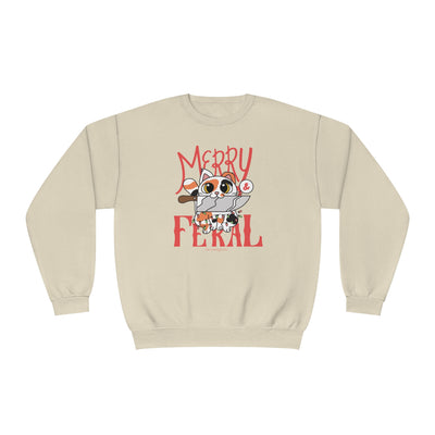 Merry & Feral Christmas Cat Sweatshirt