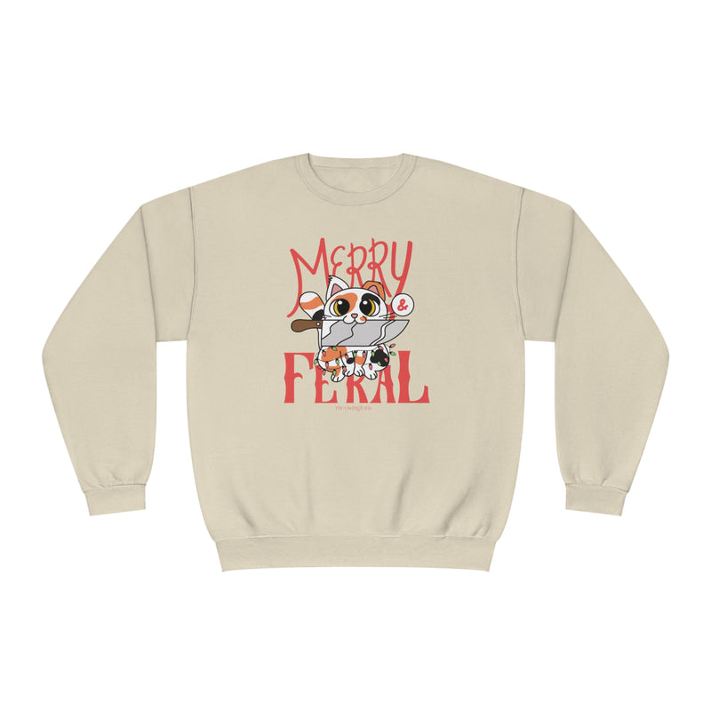 Merry & Feral Christmas Cat Sweatshirt