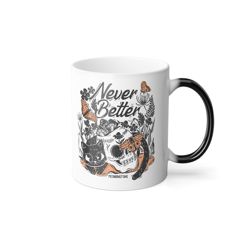 Never Better Color Changing Halloween Cat Mug