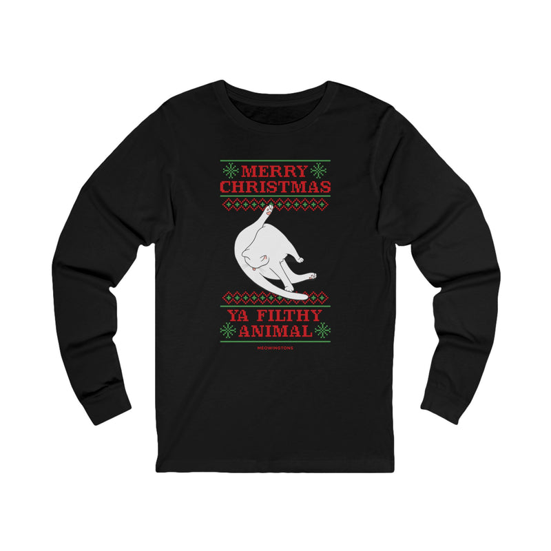 Merry Christmas, Ya Filthy Animal Jersey Long Sleeve Tee