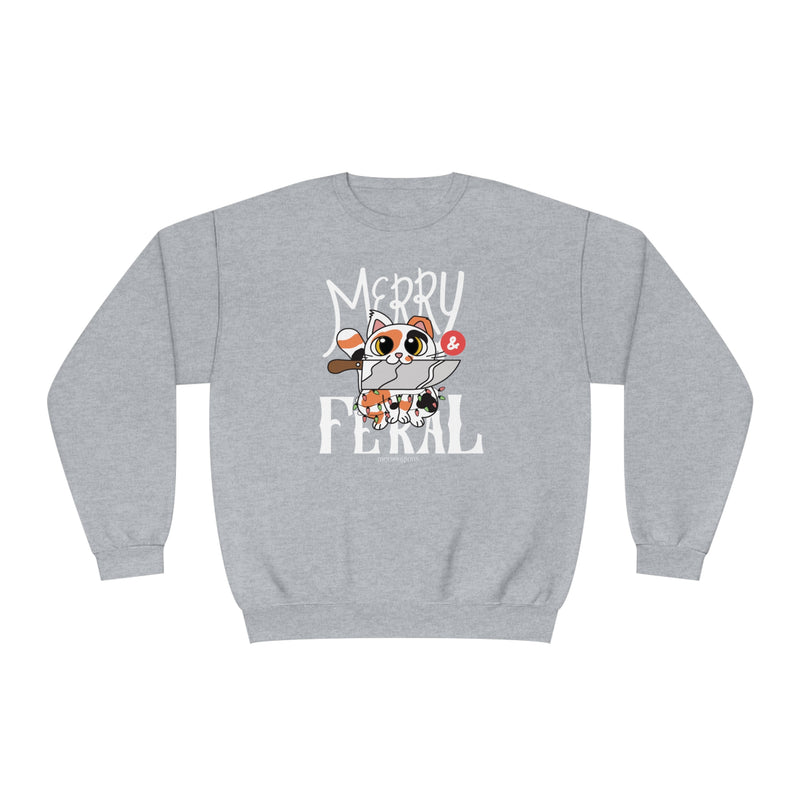 Merry & Feral Christmas Cat Sweatshirt