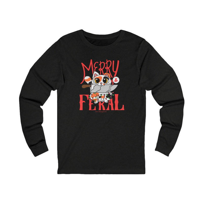 Merry & Feral Jersey Long Sleeve Cat Tee