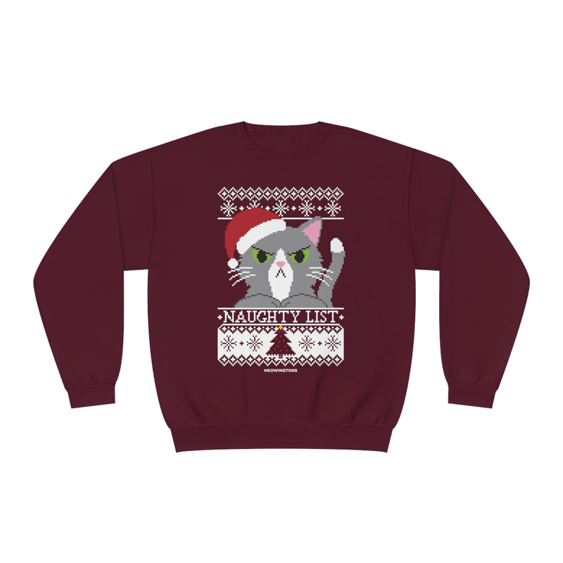 Naughty List Cat Crewneck Sweatshirt