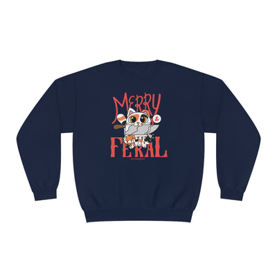 Merry & Feral Christmas Cat Sweatshirt