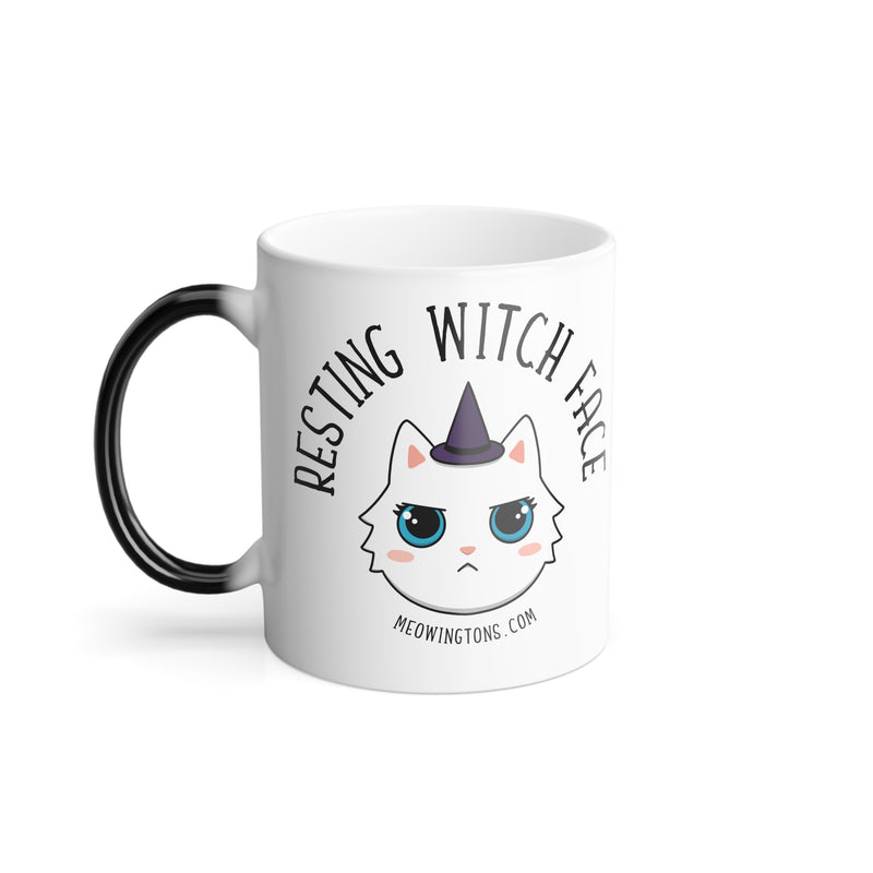 Resting Witch Face Color Changing Cat Mug