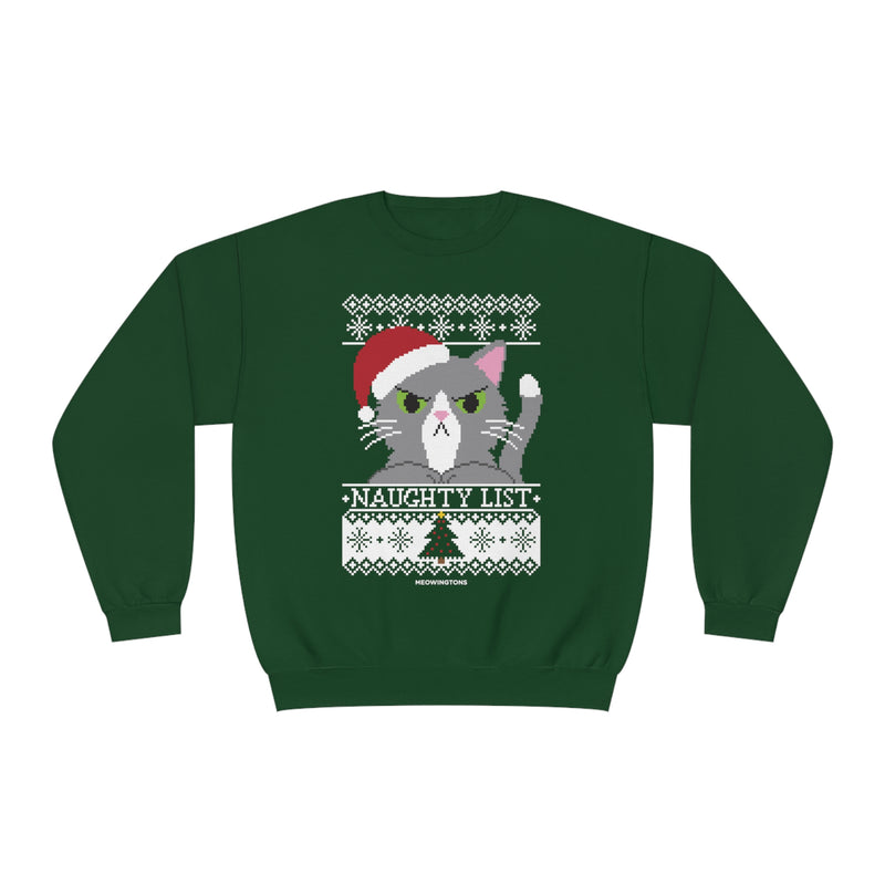 Naughty List Cat Crewneck Sweatshirt