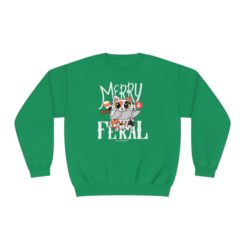 Merry & Feral Christmas Cat Sweatshirt