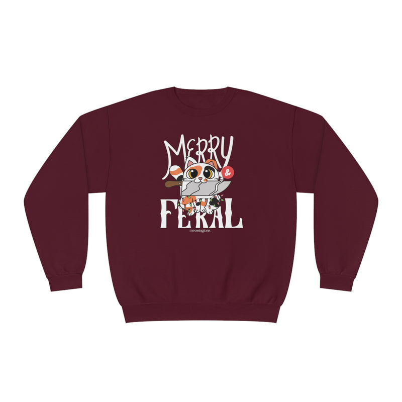 Merry & Feral Christmas Cat Sweatshirt