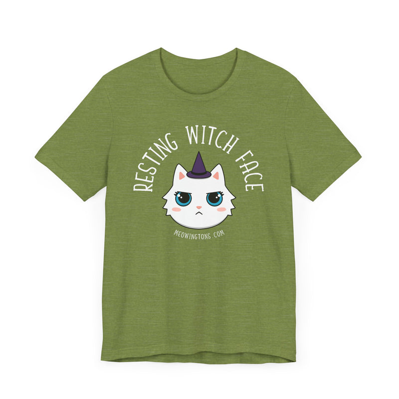 Resting Witch Face Halloween Cat T-Shirt