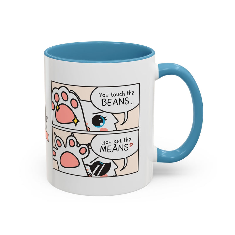 Touch the Beans & Get the Means Comic Coffee Mug