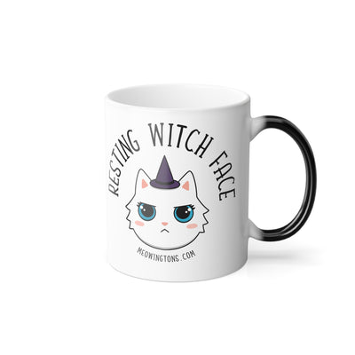 Resting Witch Face Color Changing Cat Mug