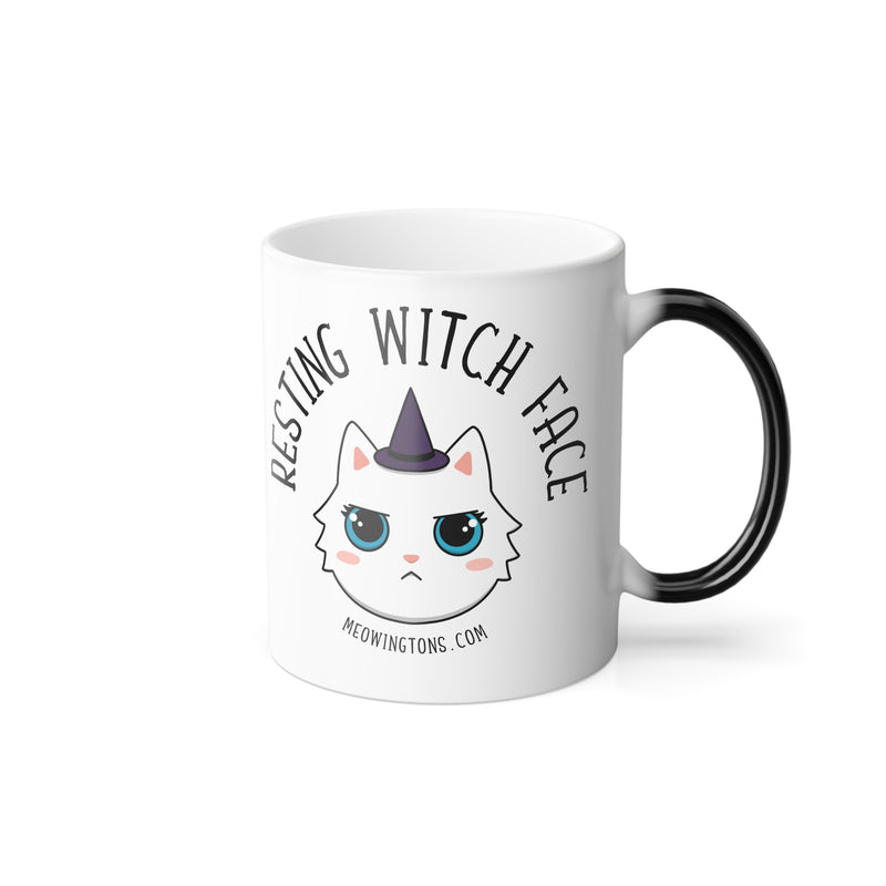 Resting Witch Face Color Changing Cat Mug