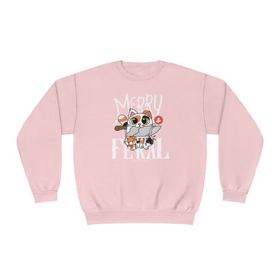 Merry & Feral Christmas Cat Sweatshirt