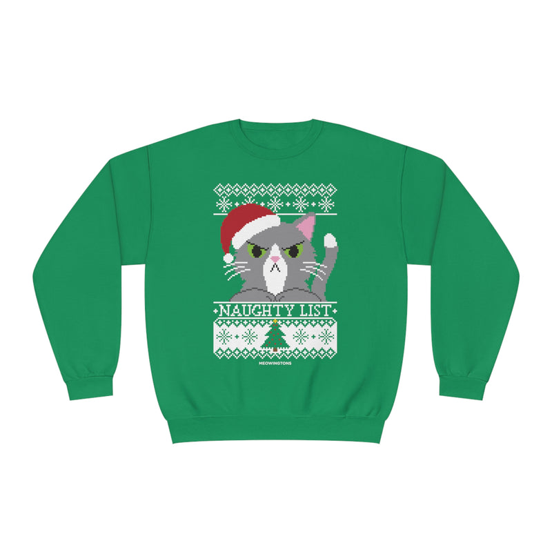 Naughty List Cat Crewneck Sweatshirt