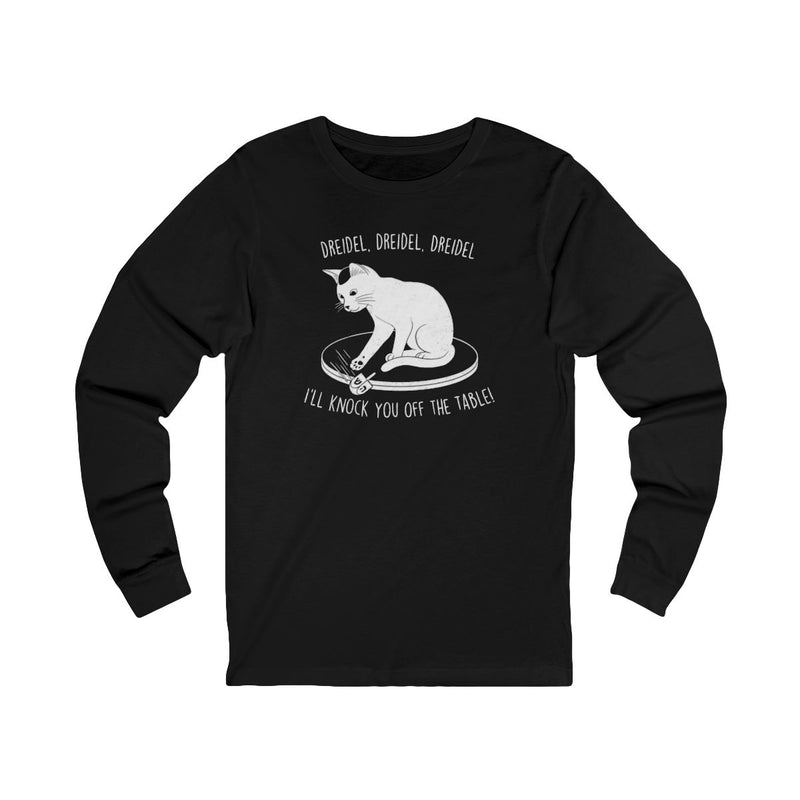 Hanukkah Dreidel Jersey Long Sleeve Cat Tee