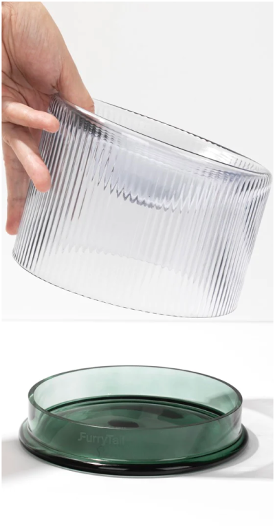 2-in-1 Elevated Glass Cat Bowl