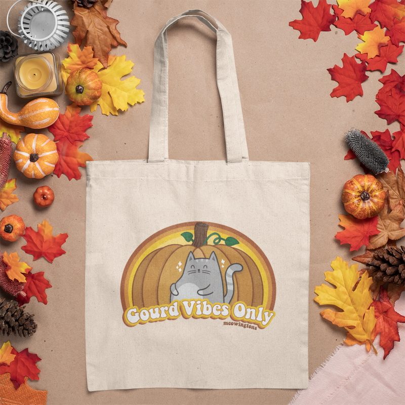 Gourd Vibes Canvas Cat Tote Bag