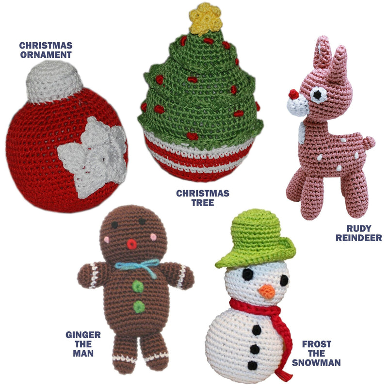 Knit Knacks Organic Cotton Christmas Cat Toy - Festive Friends