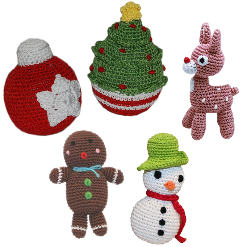 Knit Knacks Organic Cotton Christmas Cat Toy - Festive Friends