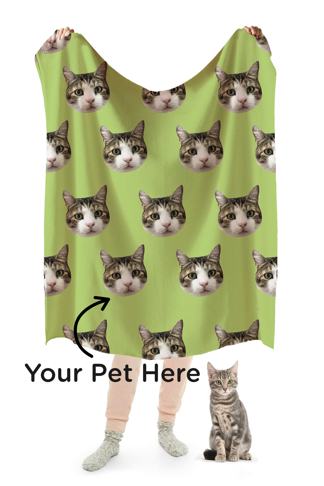 Custom Print Your Cat Blanket Meowingtons