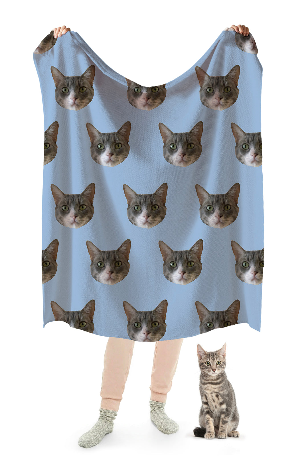 Custom cat face blanket sale